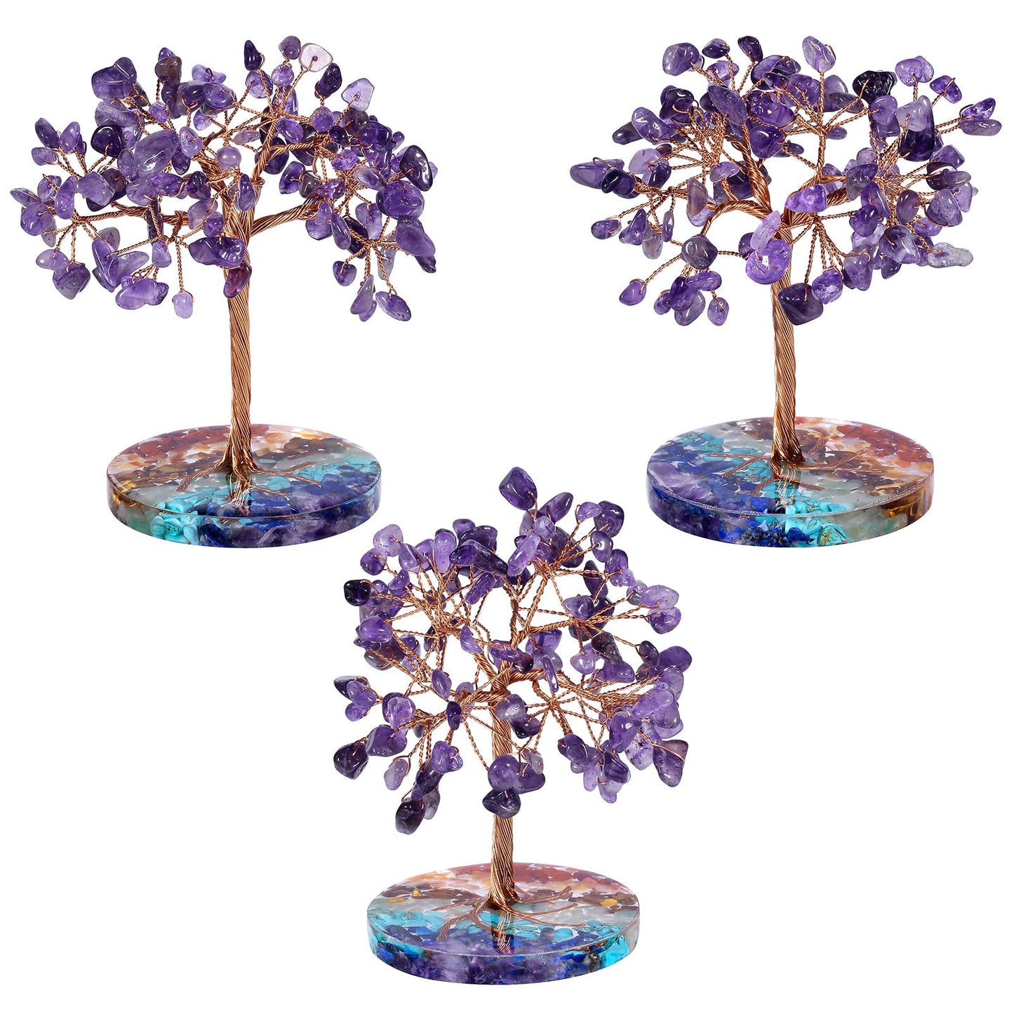 Giftoluck Chakra Gravel Round Base Feng Shui Tree