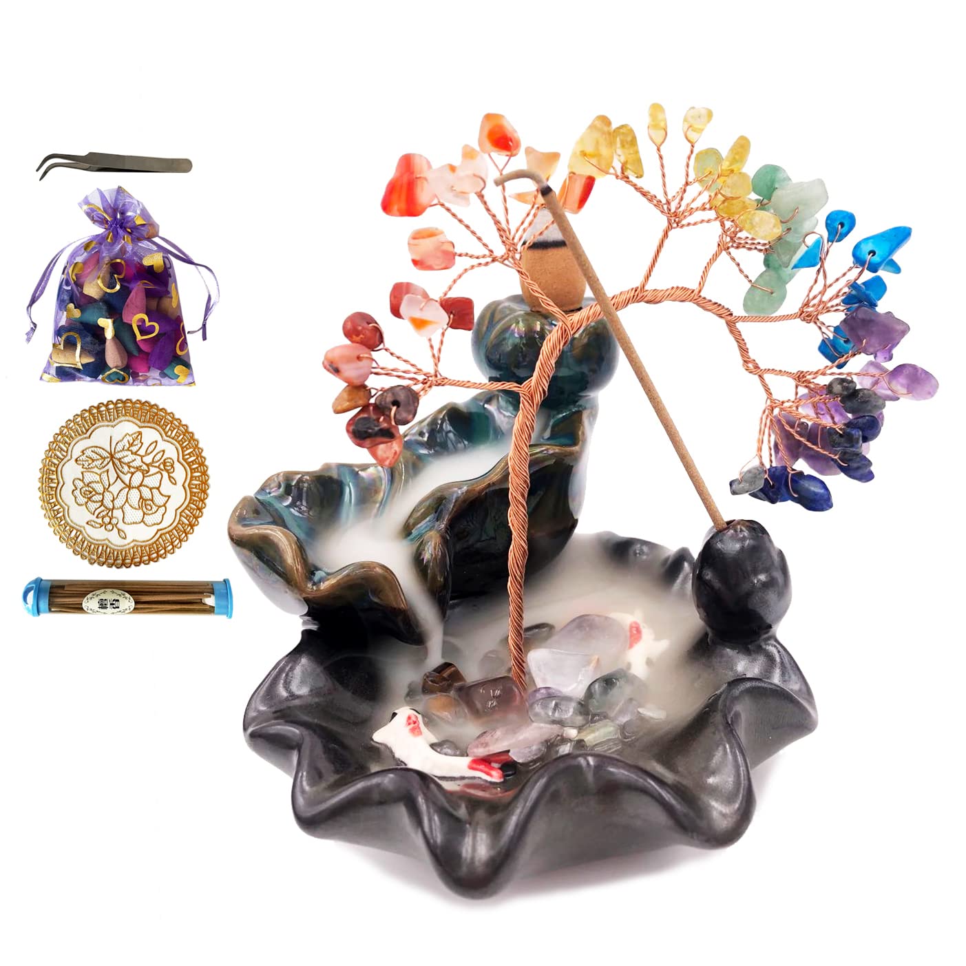 Giftoluck Incense Burner Healing Chakra Feng Shui Tree