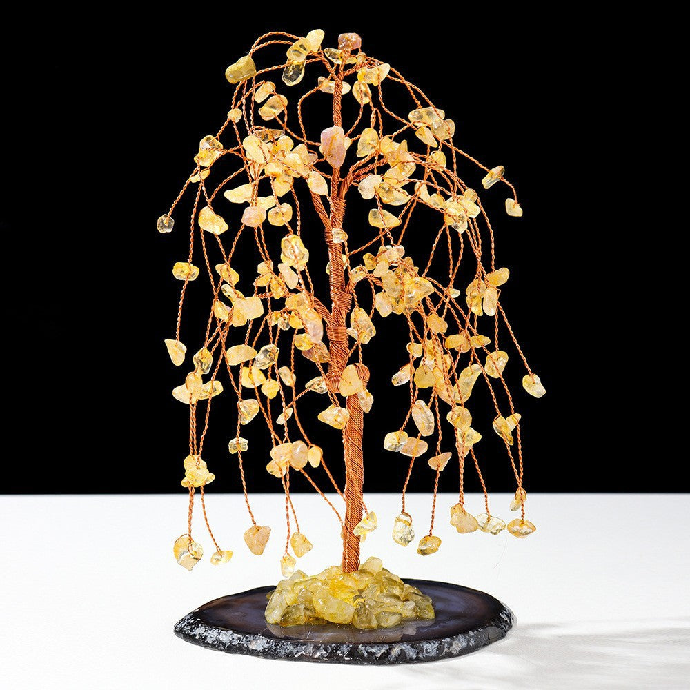 Giftoluck Natural Colorful Crystal Gravel Feng Shui Tree