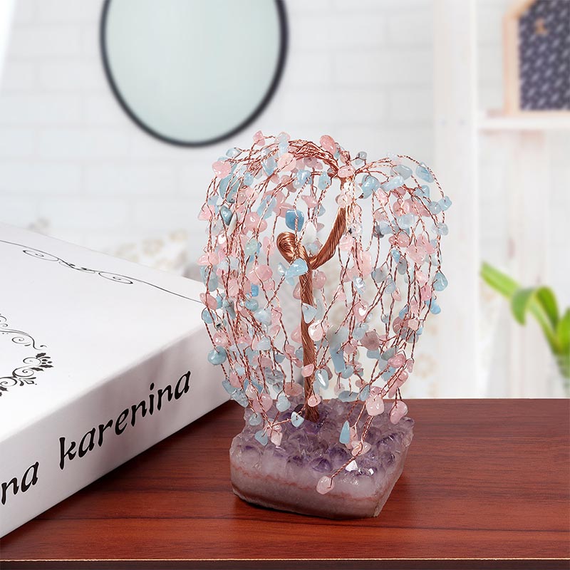 GiftoLuck Natural Crystal Stone Feng Shui Tree