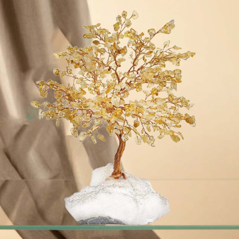 Giftoluck Positive Energy - Citrine Feng Shui Crystal Gemstone Tree