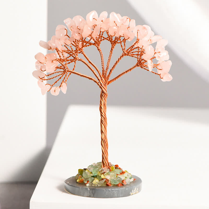 GiftoLuck Natural Crystal Gravel Agate Base Feng Shui Tree