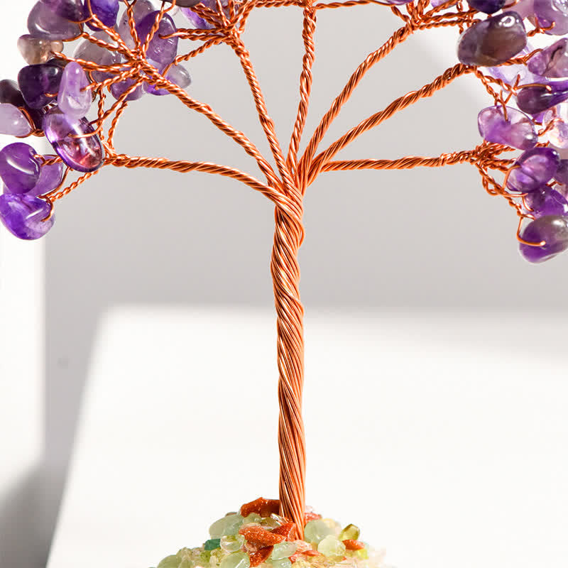 GiftoLuck Natural Crystal Gravel Agate Base Feng Shui Tree