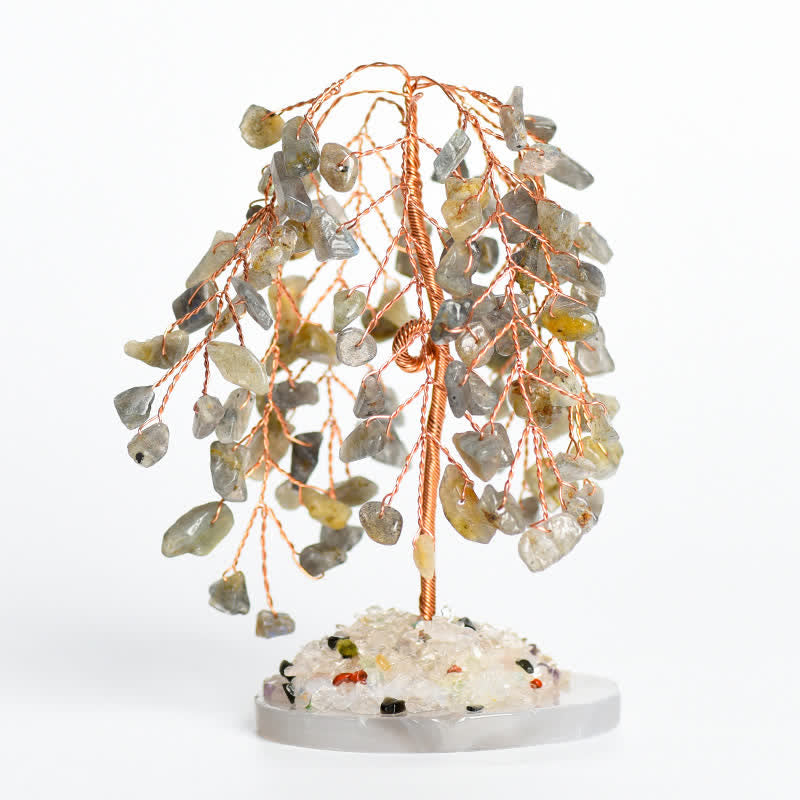 GiftoLuck Natural Crystal Base Willow Feng Shui Tree