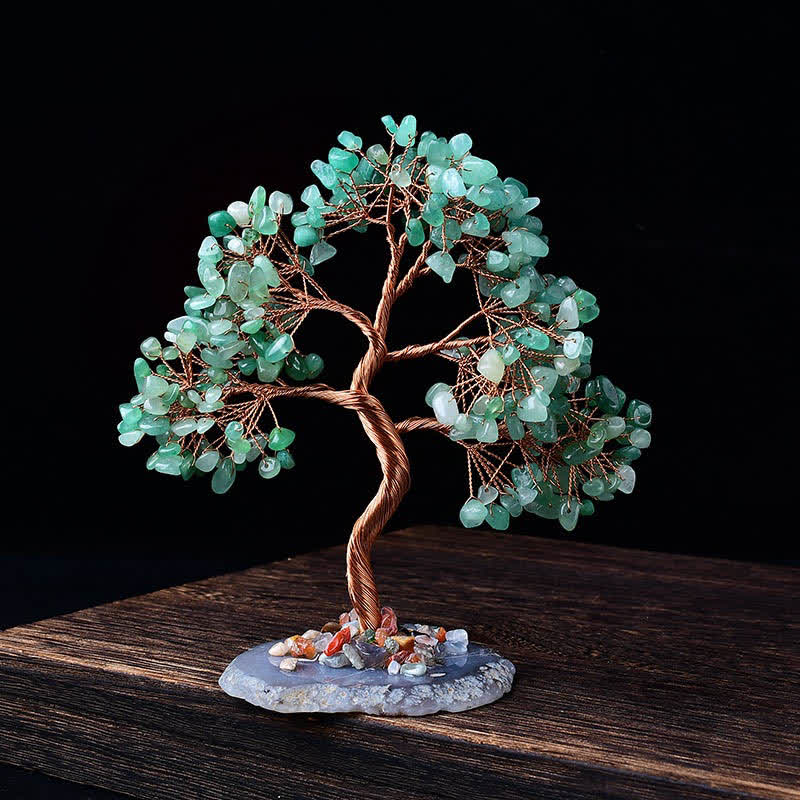 GiftoLuck Colored Agate Gravel Base Feng Shui Tree