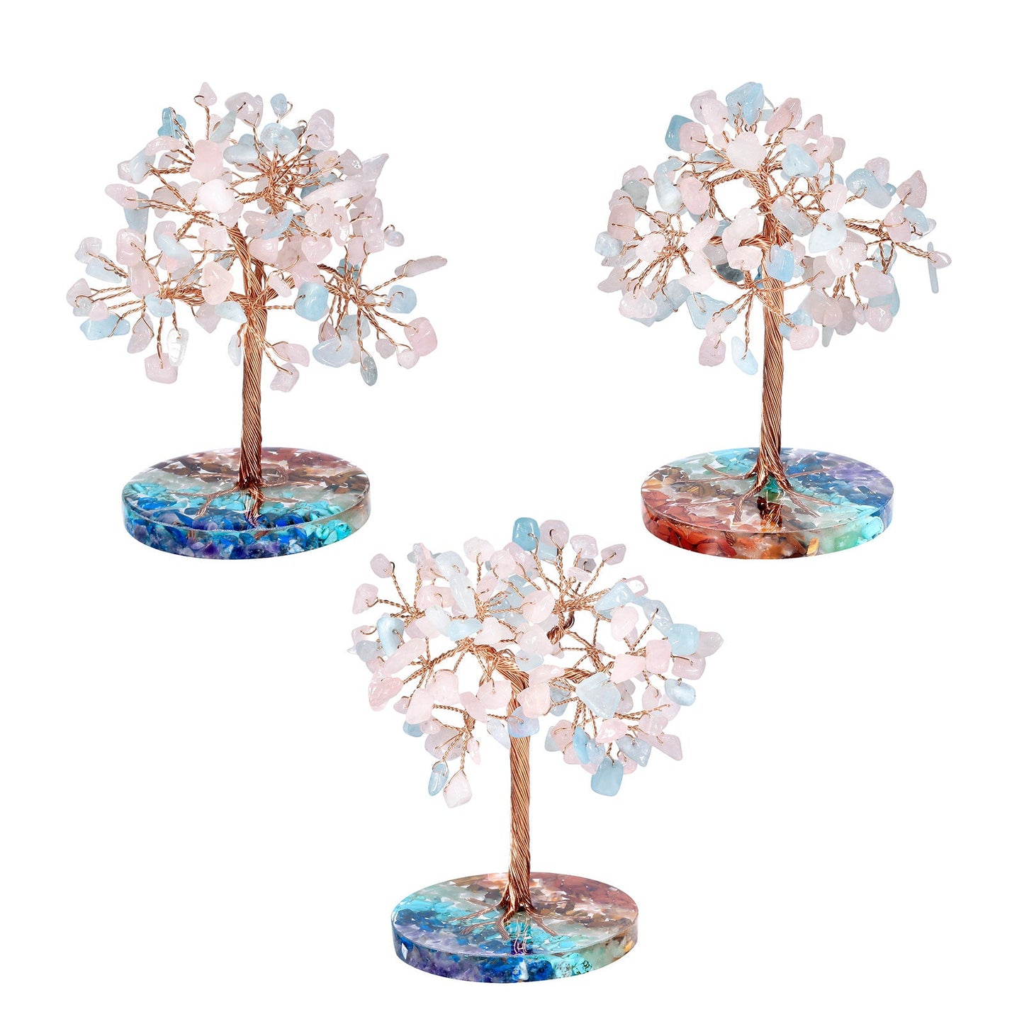 Giftoluck Chakra Gravel Round Base Feng Shui Tree