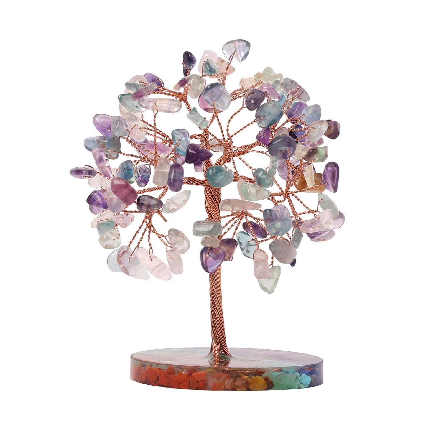 Giftoluck Chakra Gravel Round Base Feng Shui Tree