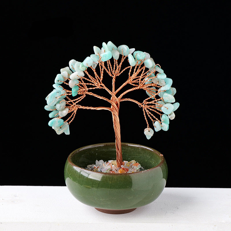 Giftoluck Gravel Crystal Gemstone Home Decoration Feng Shui Tree