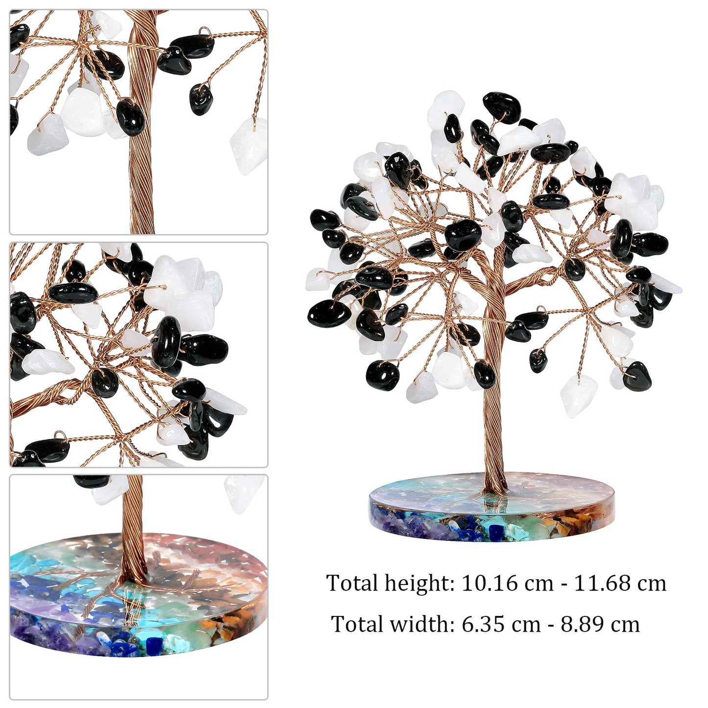 Giftoluck Chakra Gravel Round Base Feng Shui Tree
