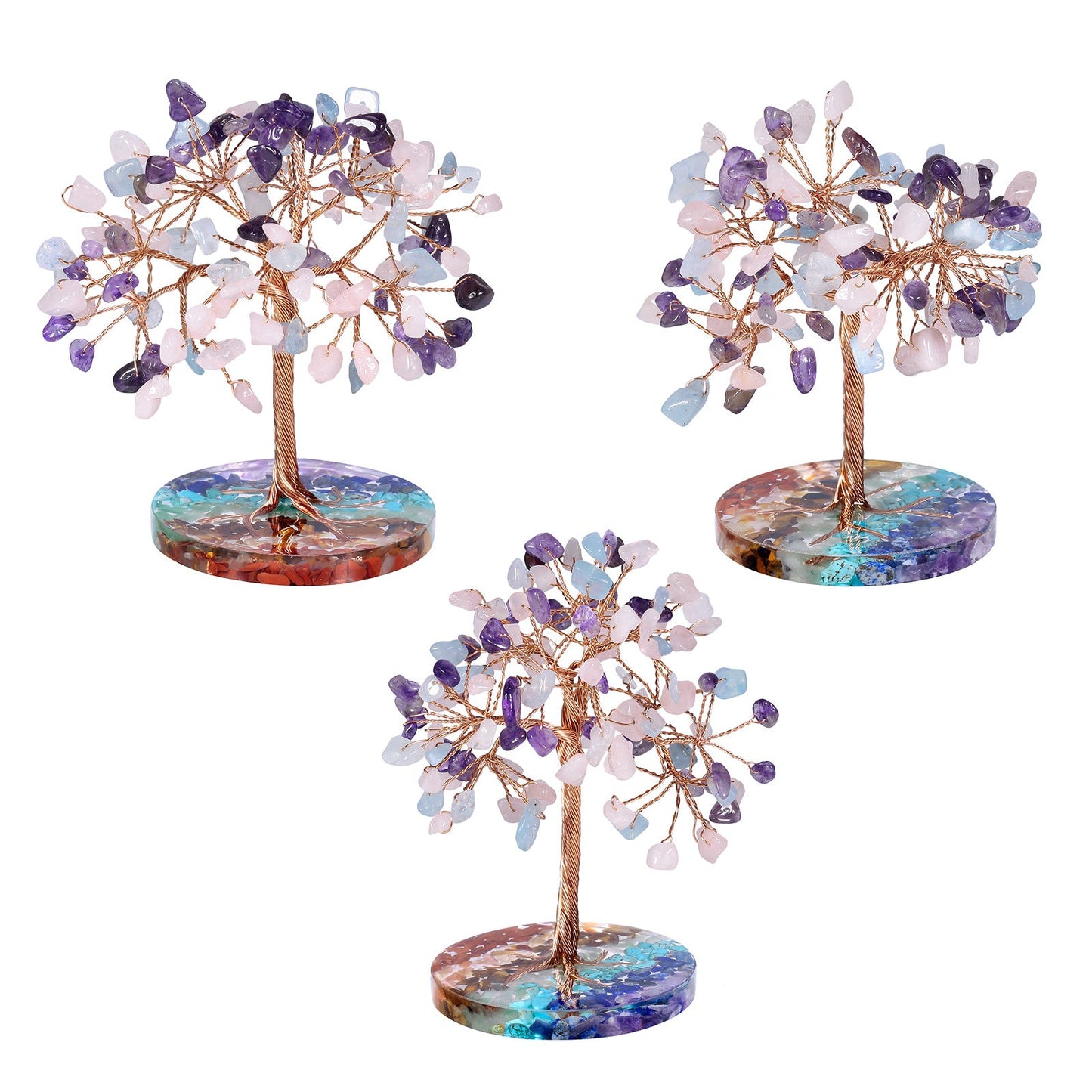 Giftoluck Chakra Gravel Round Base Feng Shui Tree
