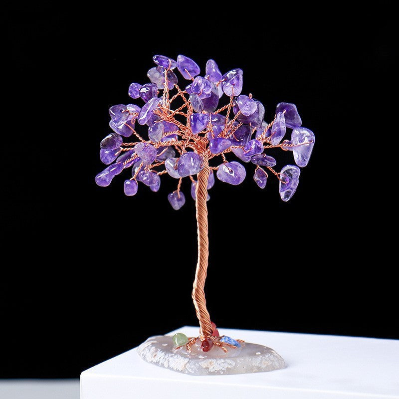 Giftoluck Natural Colorful Crystal Gravel Feng Shui Tree