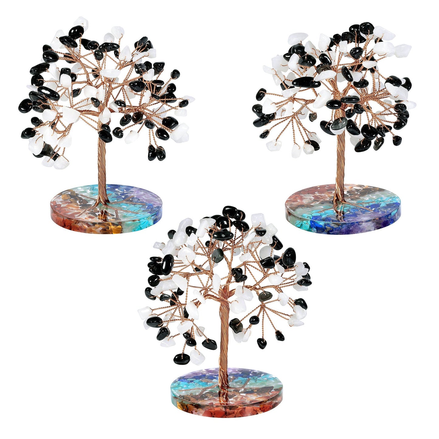 Giftoluck Chakra Gravel Round Base Feng Shui Tree