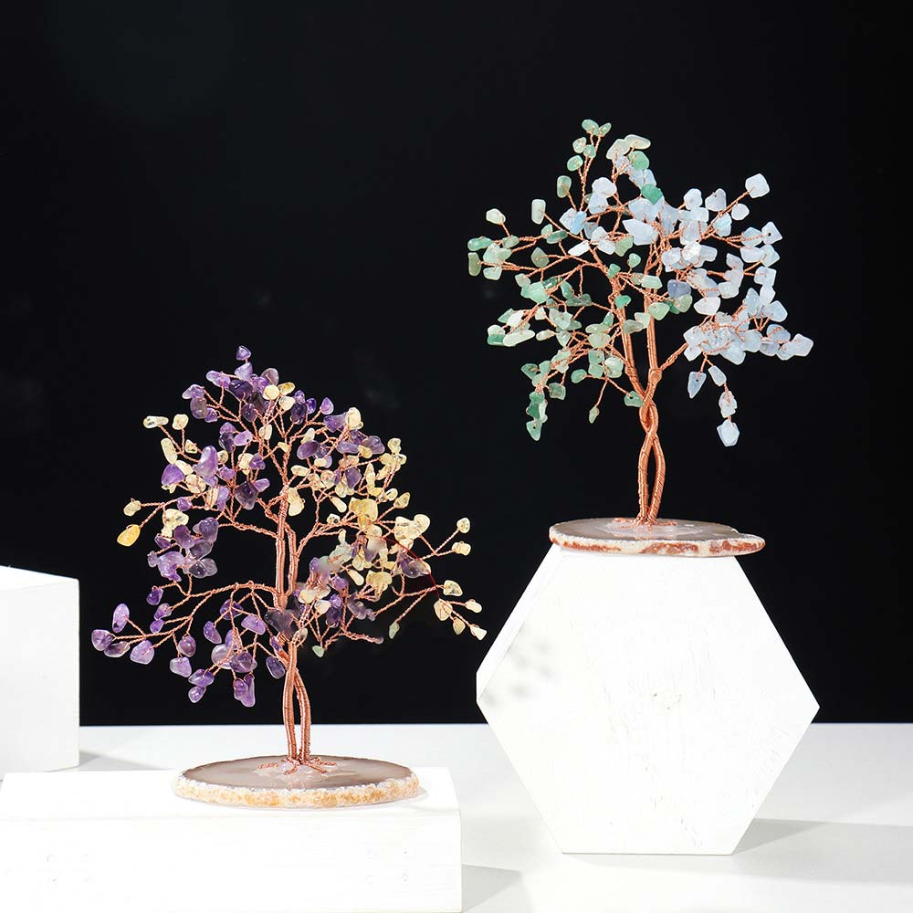 GiftoLuck Natural Crystal Stone Feng Shui Tree
