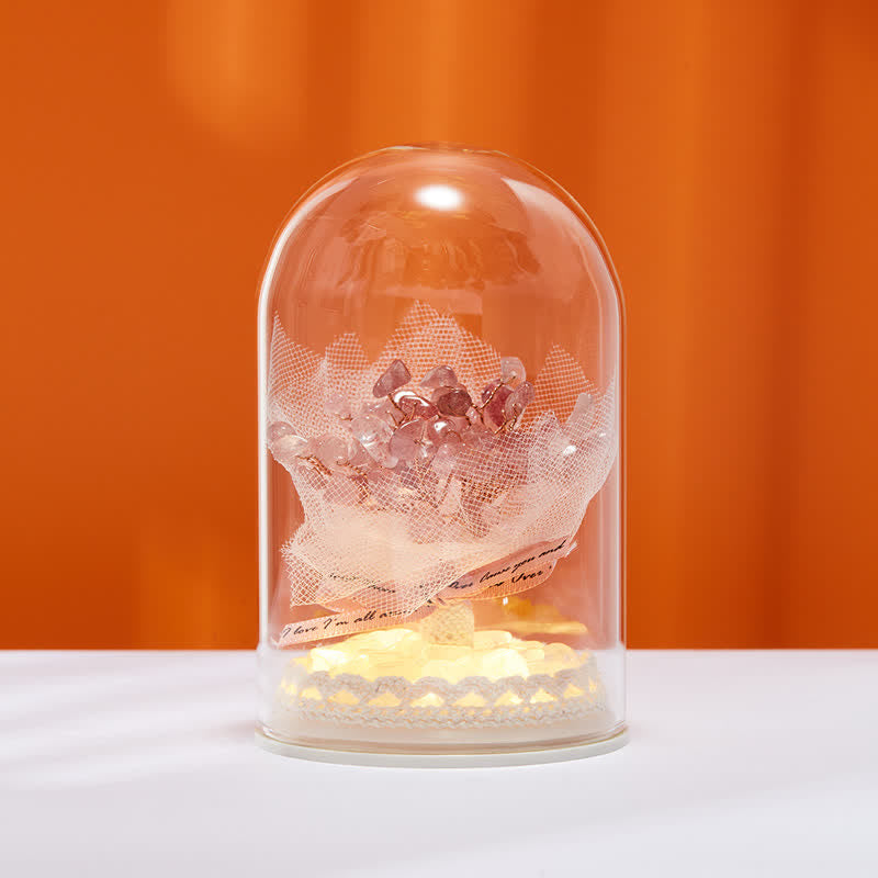 Giftoluck Natural Crystal Glass Cover Feng Shui Tree Decoration