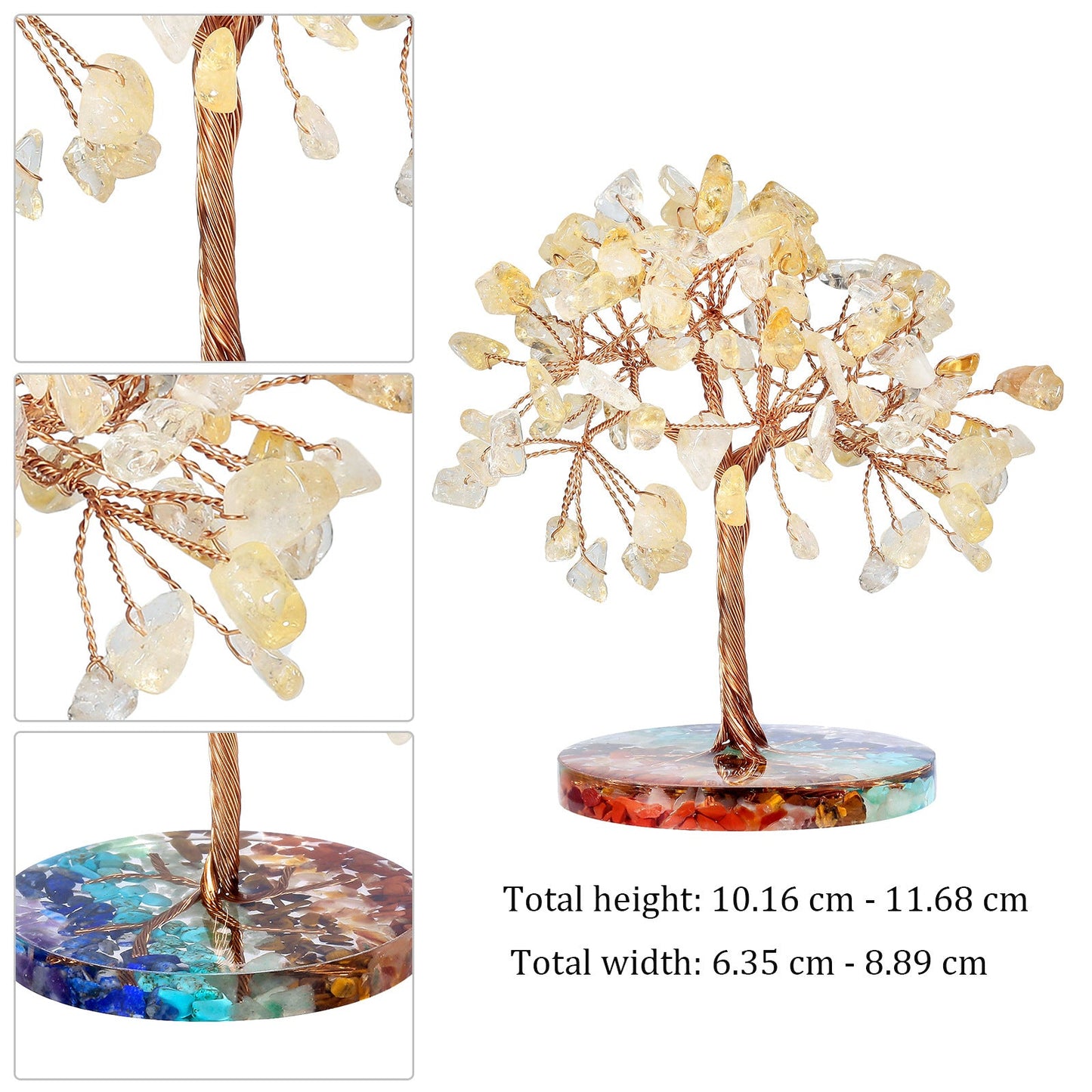 Giftoluck Chakra Gravel Round Base Feng Shui Tree