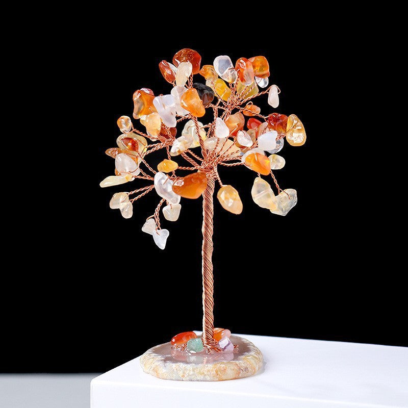 Giftoluck Natural Colorful Crystal Gravel Feng Shui Tree