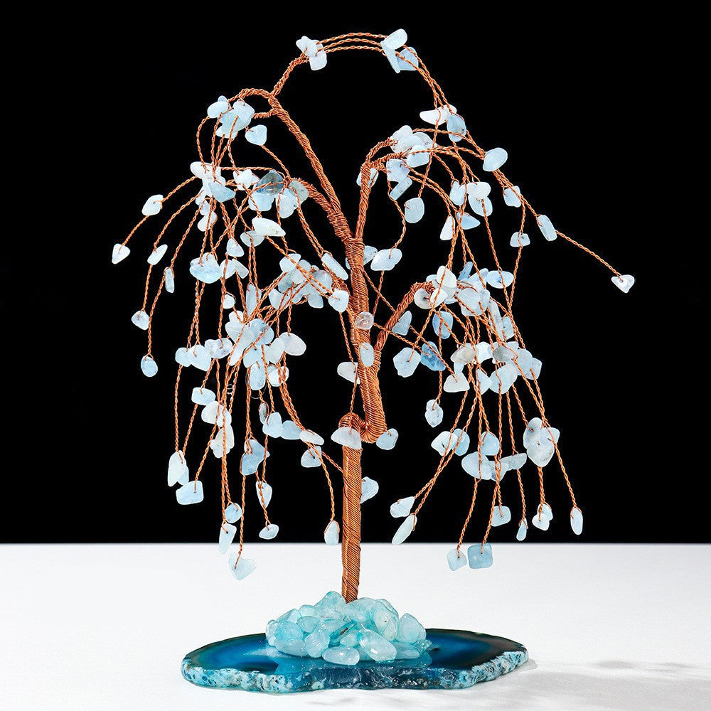 Giftoluck Natural Colorful Crystal Gravel Feng Shui Tree