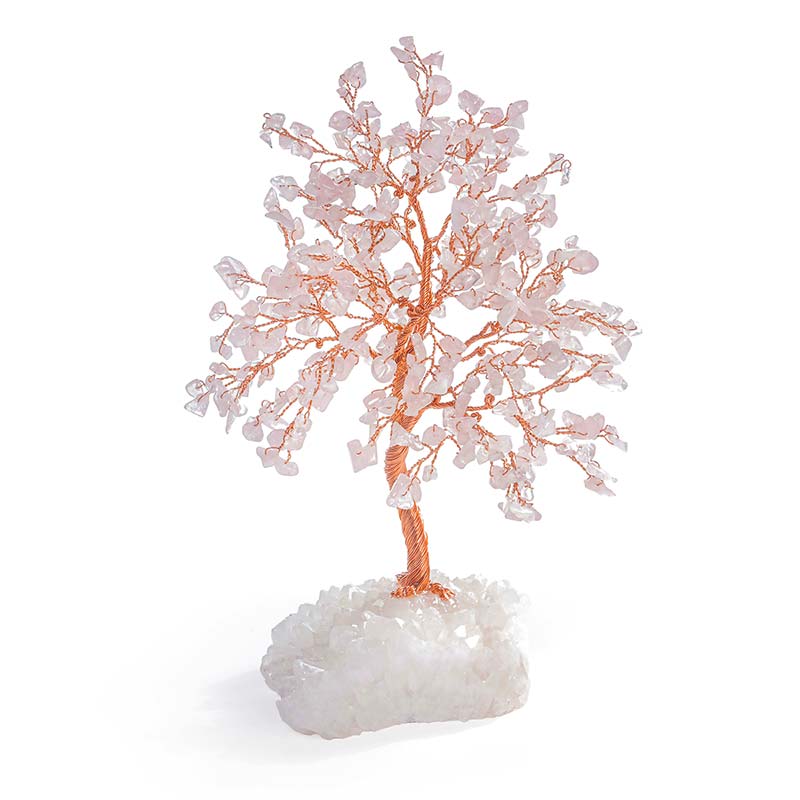Giftoluck You Are Loved - Rose Quartz Stone Feng Shui Tree