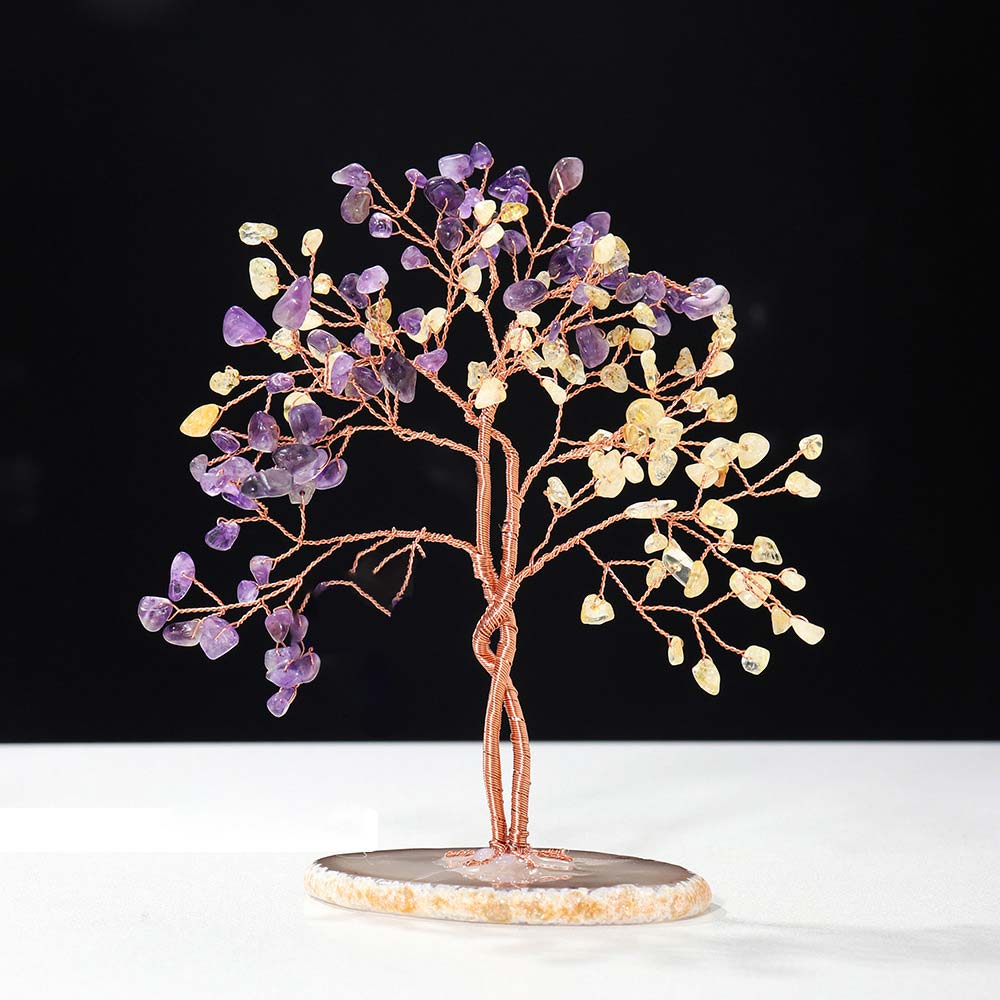 GiftoLuck Natural Crystal Stone Feng Shui Tree