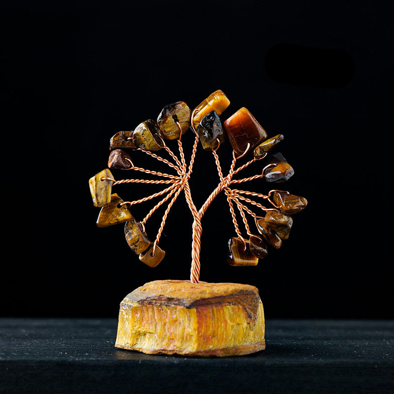 Giftoluck Natural Colorful Crystal Gravel Feng Shui Tree