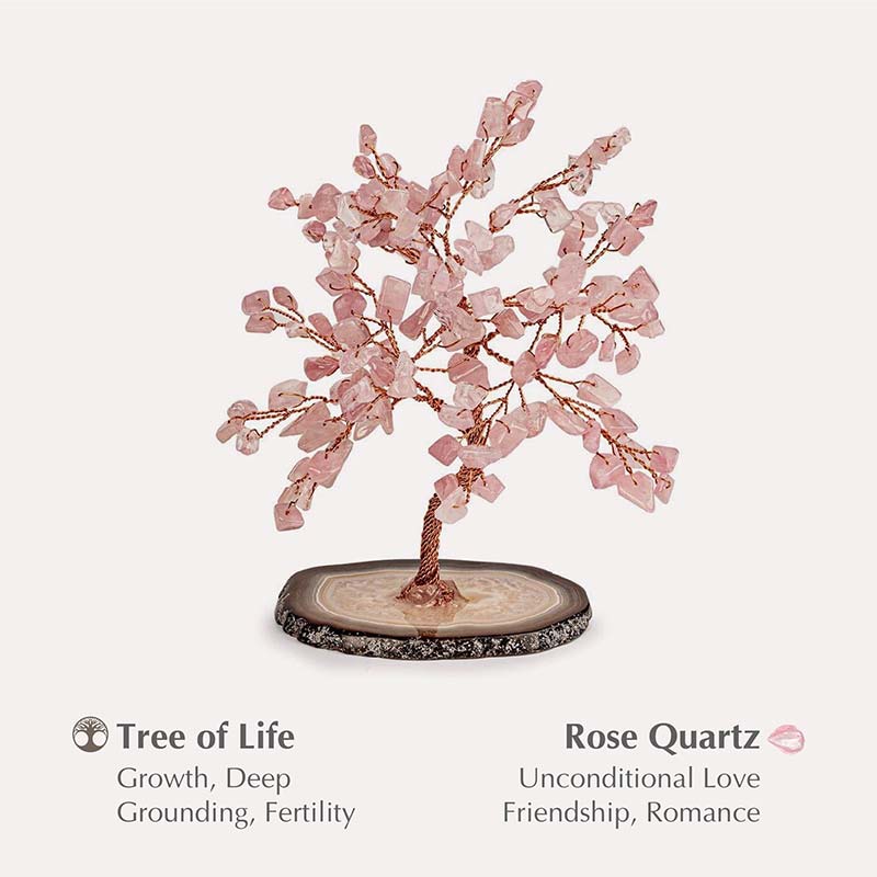 Giftoluck Love Harmony - Rose Quartz Feng Shui Tree