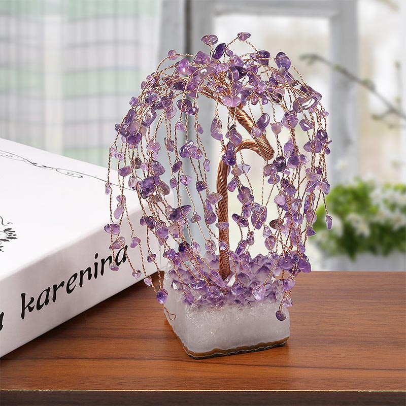 GiftoLuck Natural Crystal Stone Feng Shui Tree
