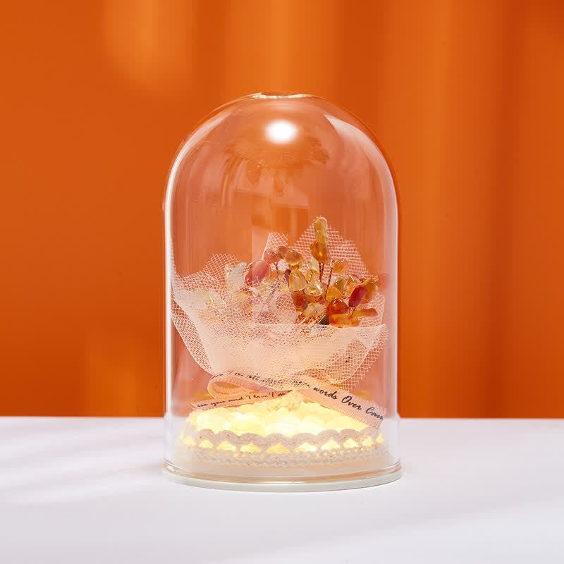 Giftoluck Natural Crystal Glass Cover Feng Shui Tree Decoration