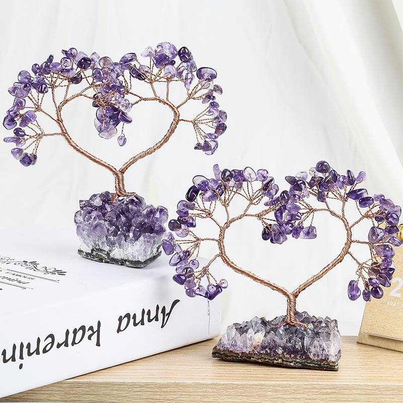 GiftoLuck Natural Crystal Stone Love Feng Shui Tree