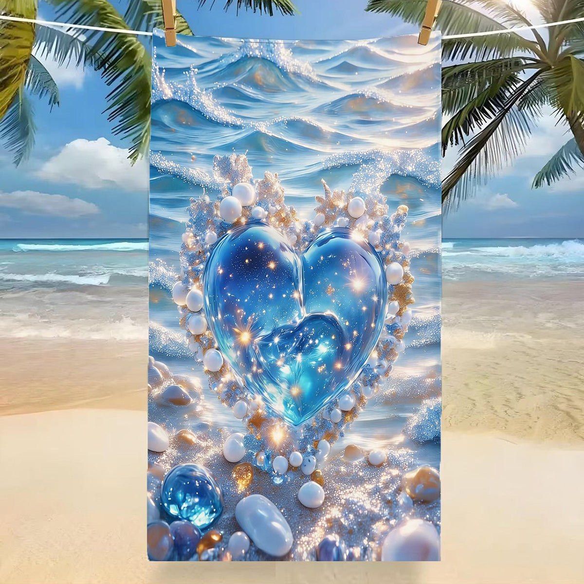 GiftoLuck Tropical Coconut Tree Beach Towel Quick Dry Summer Vacation Travel Bath Towel