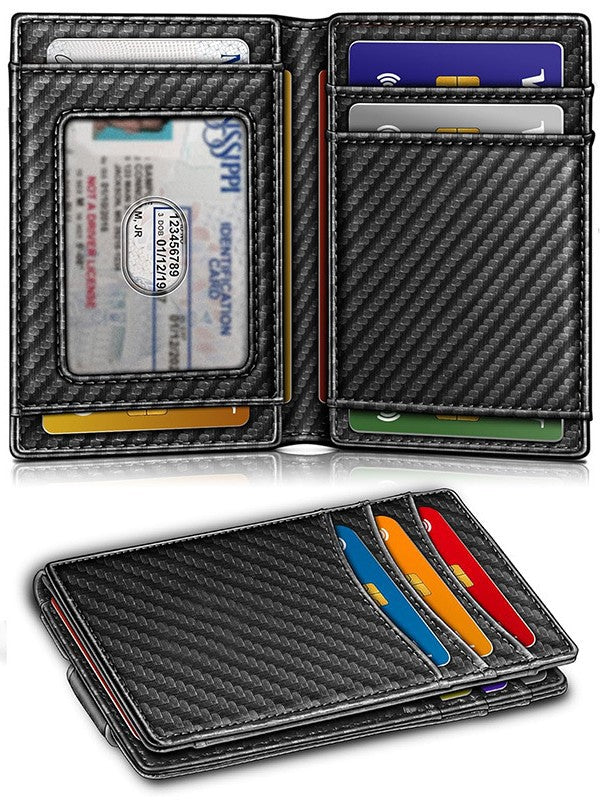 GiftoLuck Men’s Bifold Magnetic Wallet for Gift– Minimalist Large Capacity Credit Card Holder with Cash Clip, Irish & British Style