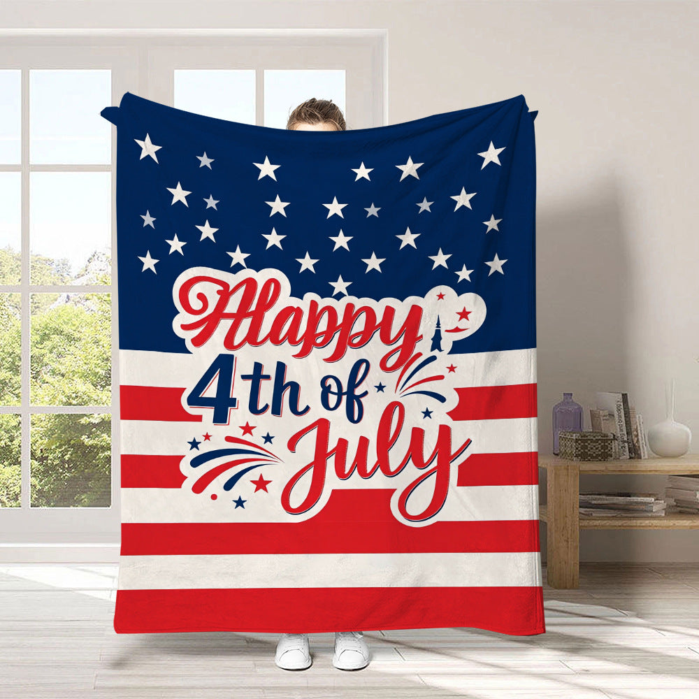GiftoLuck 4th of July Independence Day 250th Anniversary Flannel Blanket (1776β2026) β Patriotic USA Throw with American Flag, Bald Eagle & Statue of Liberty