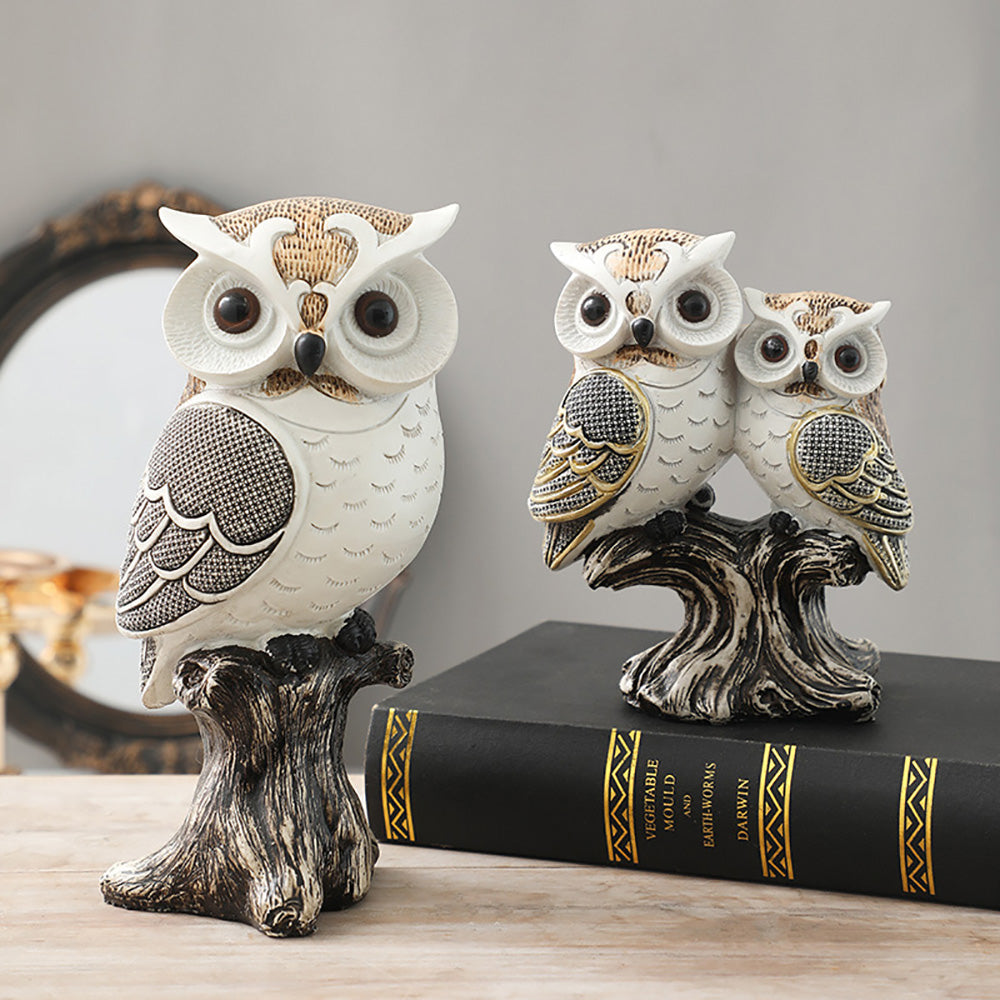GiftoLuck American-style Elegant Owl Resin Crafts Ornaments