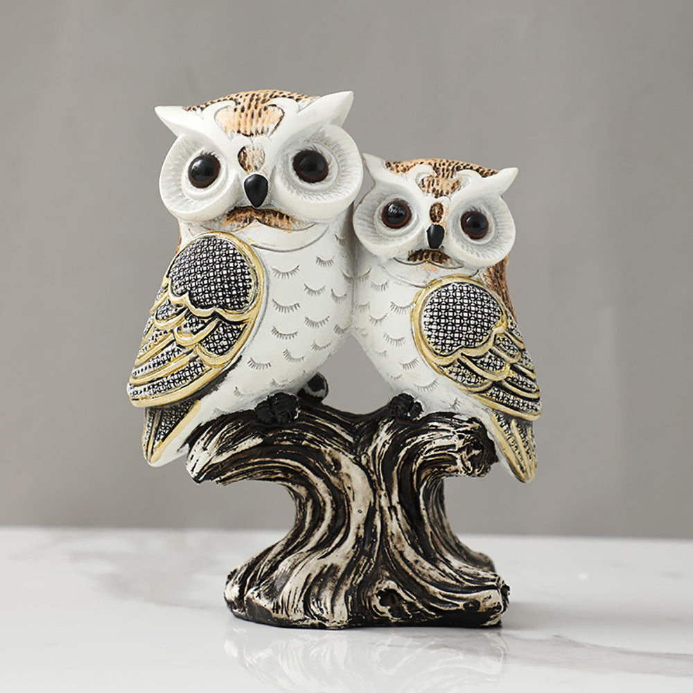 GiftoLuck American-style Elegant Owl Resin Crafts Ornaments