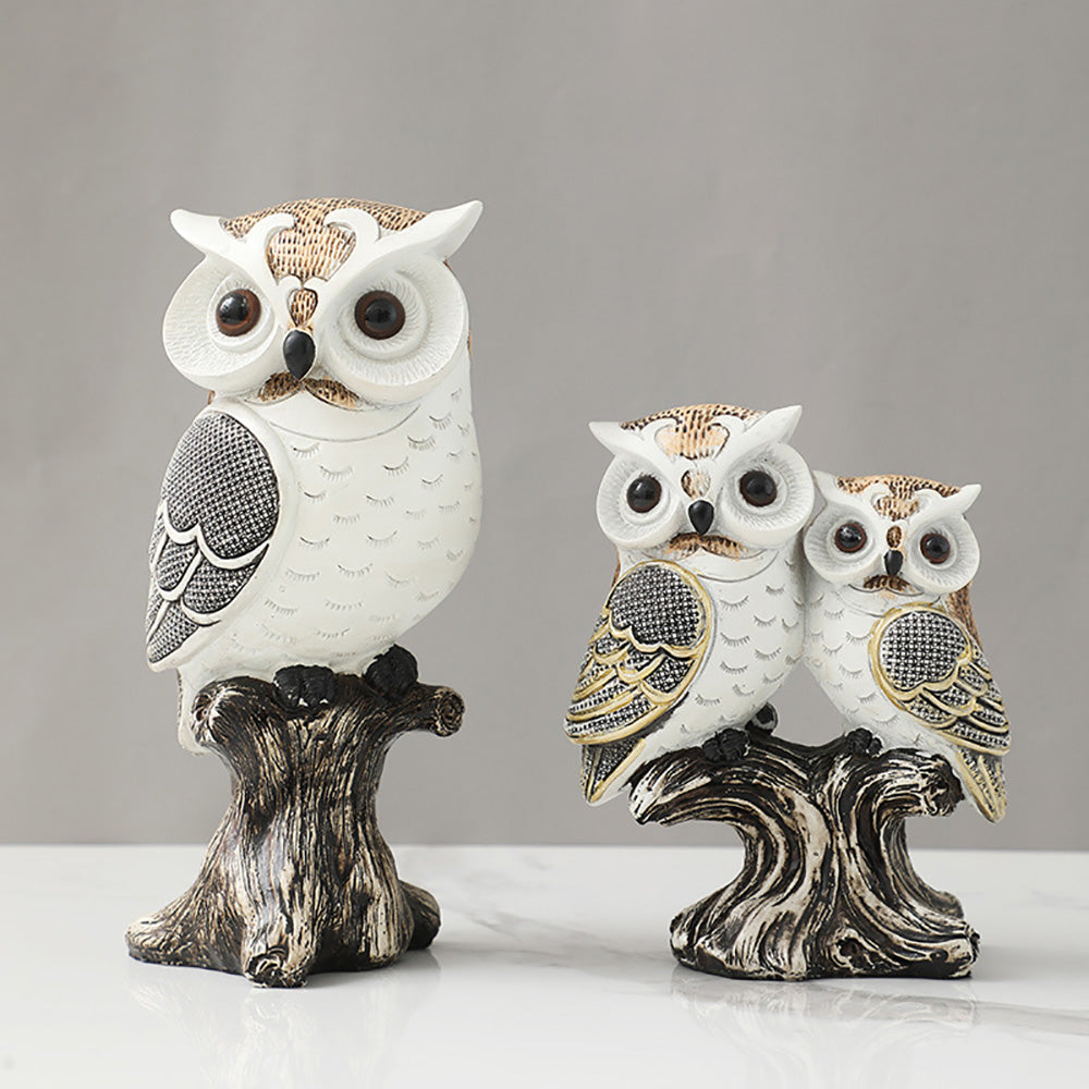 GiftoLuck American-style Elegant Owl Resin Crafts Ornaments