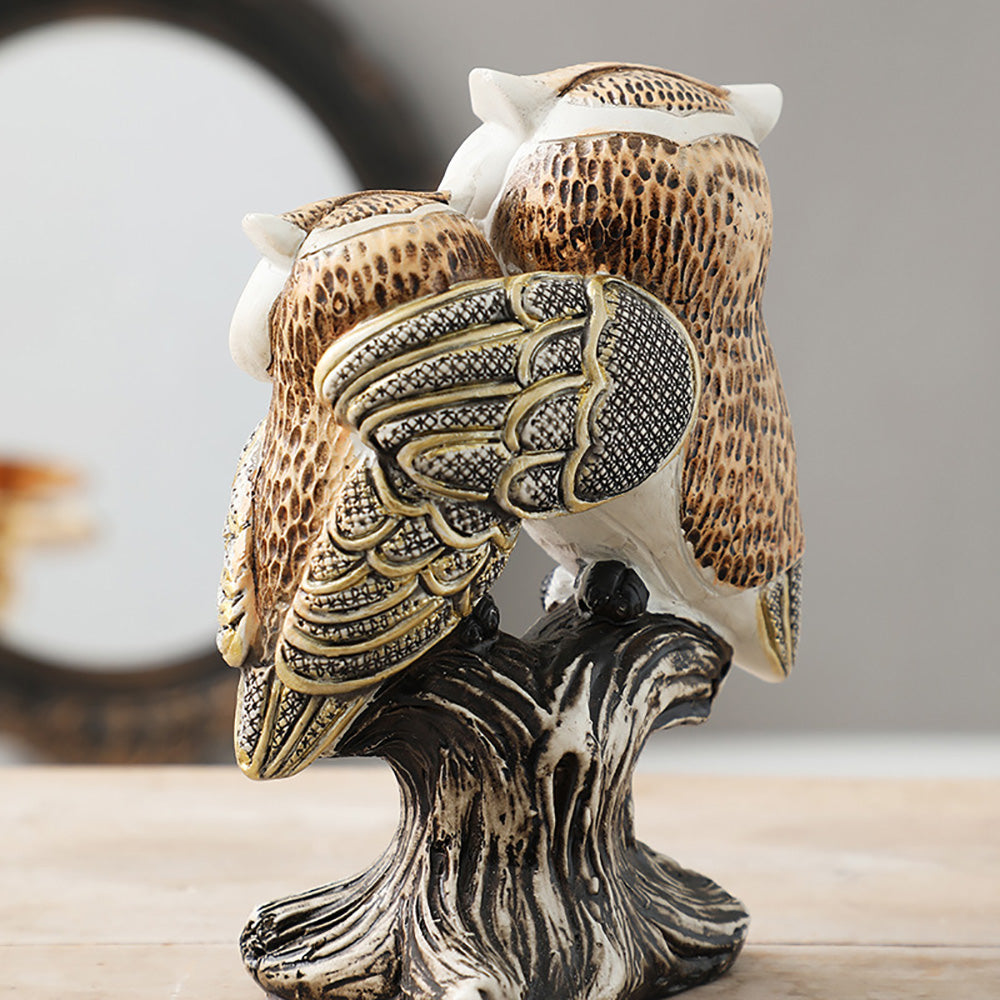 GiftoLuck American-style Elegant Owl Resin Crafts Ornaments