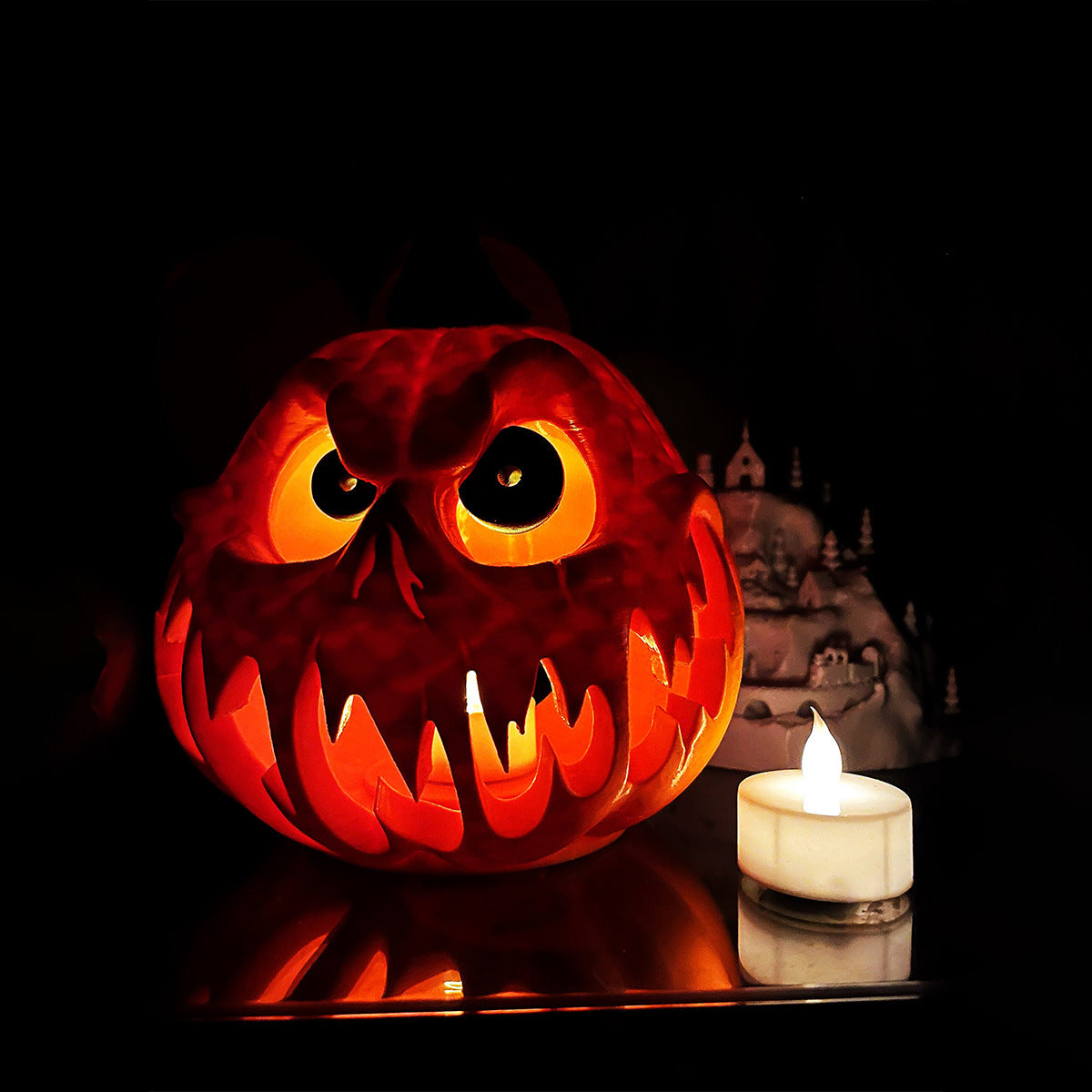 🎊Best-1 Sale Halloween🔥Halloween Giant Pumpkin Spooky Skull Head for Indoor Outdoor Festive Decor