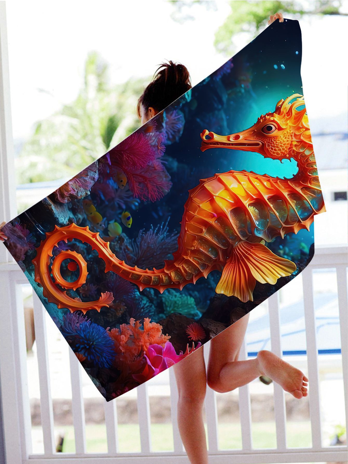 GiftoLuck Turtles Printing Beach Towel Quick Dry Sand Free Microfiber Holiday Travel Towel