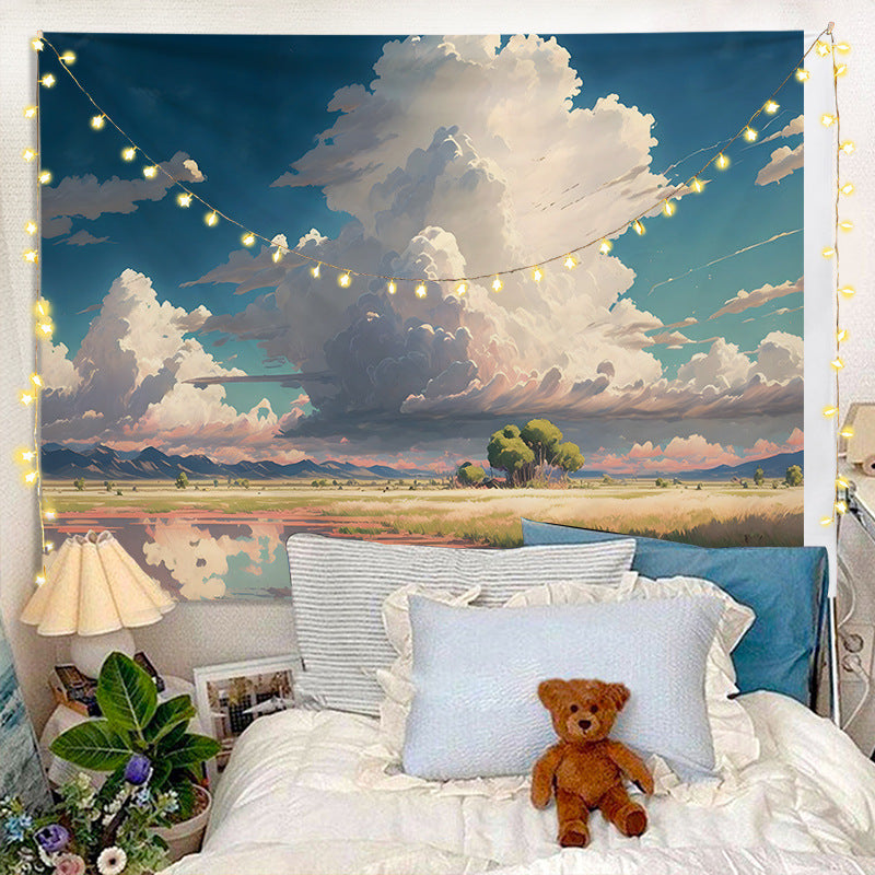 GiftoLuck INS Style Tapestry, Super Healing Ambient Background Cloth, High-End Aesthetic Wall Hanging for Bedroom & Headboard Decor, Elegant Room Decoration Wall Cloth