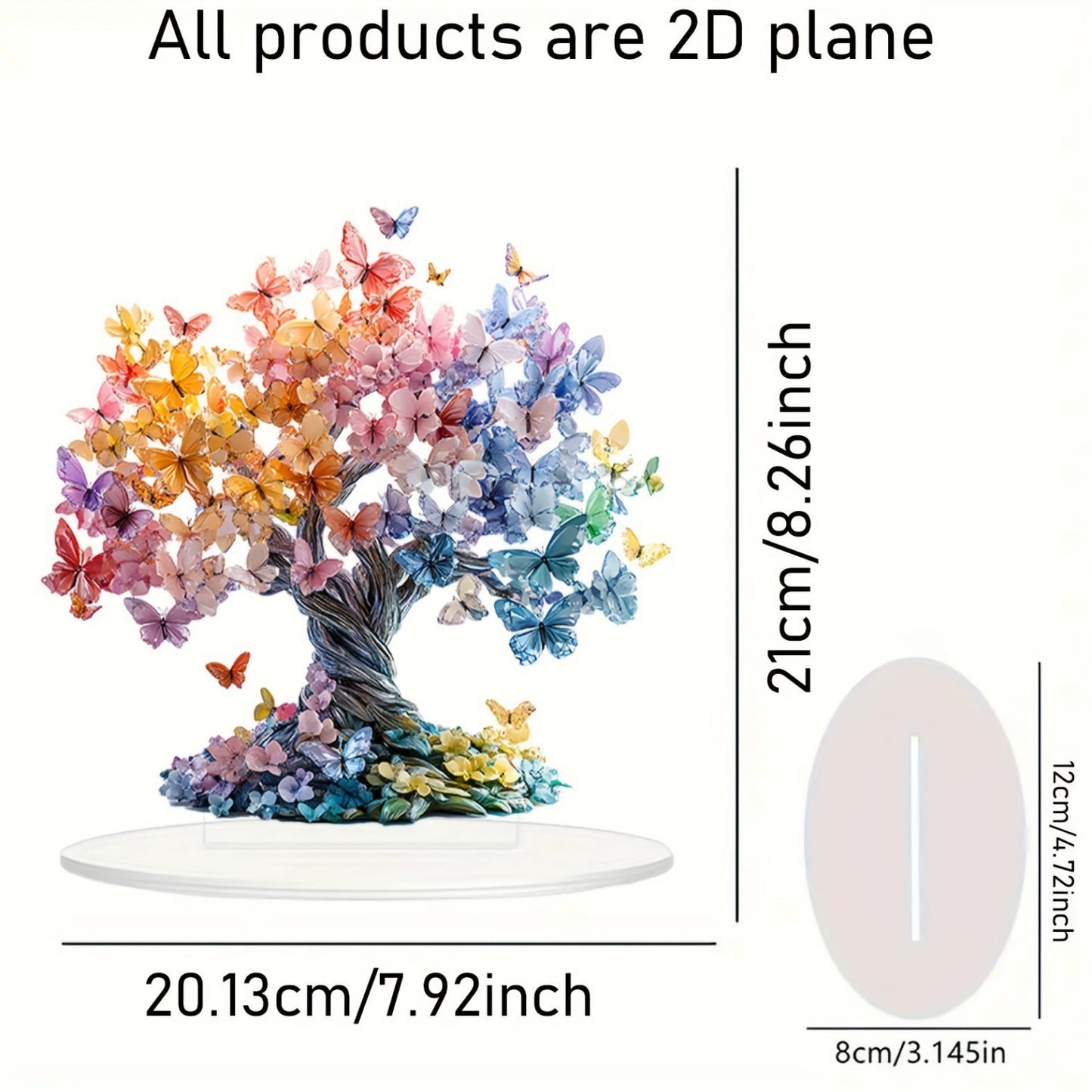 GiftoLuck 2D Crystal Butterfly Fortune Tree for Luck, Wealth & Home Harmony