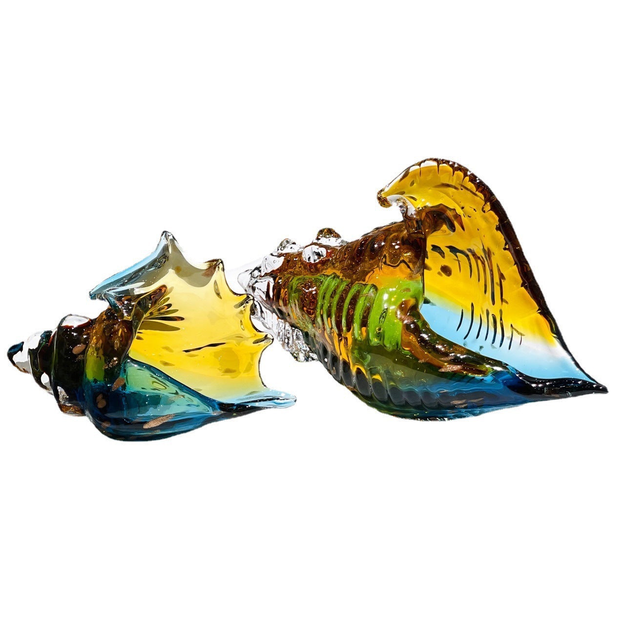 GitoLuck Hand-Blown Art Glass Seashell Sculpture