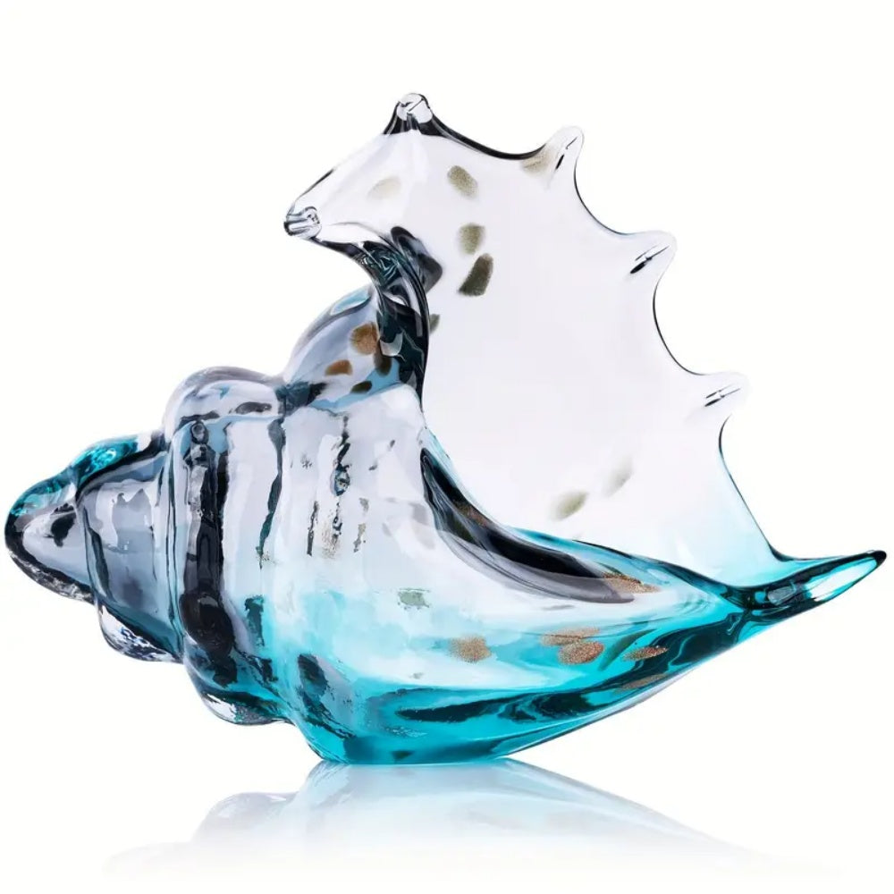 GitoLuck Hand-Blown Art Glass Seashell Sculpture