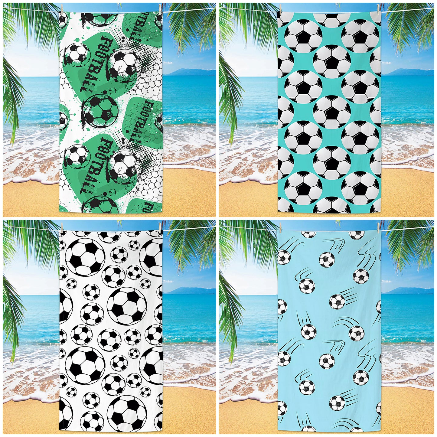 GiftoLuck 2026 Soccer World Cup Beach Towel Quick Dry Microfiber Sand Free Summer Travel Towel