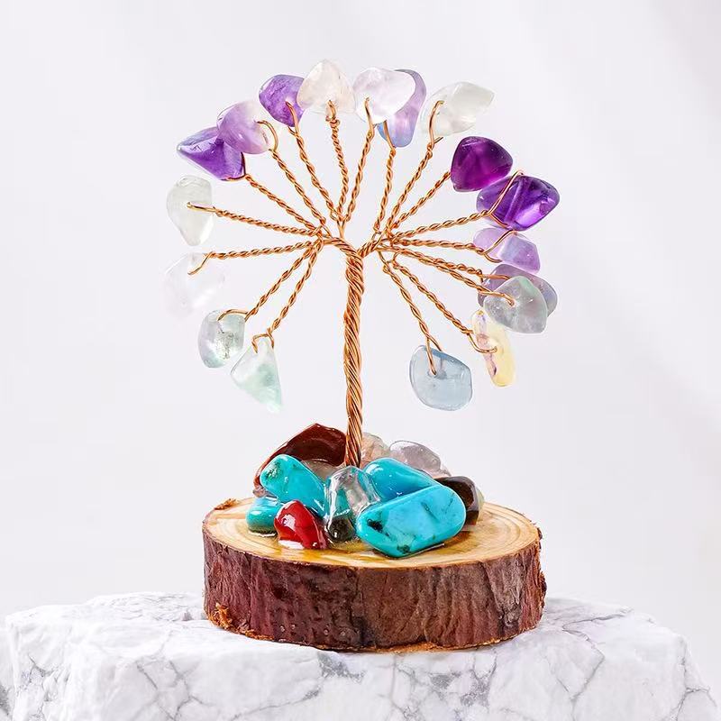 🍀Best-1 FortuneX Tree🍀GiftoLuck 12pcs Of A Seven Chakras Crystal Fengshui Trees Set