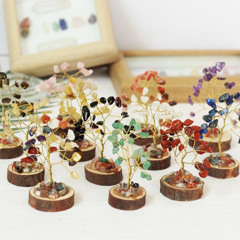 🍀Best-1 FortuneX Tree🍀GiftoLuck 12pcs Of A Seven Chakras Crystal Fengshui Trees Set
