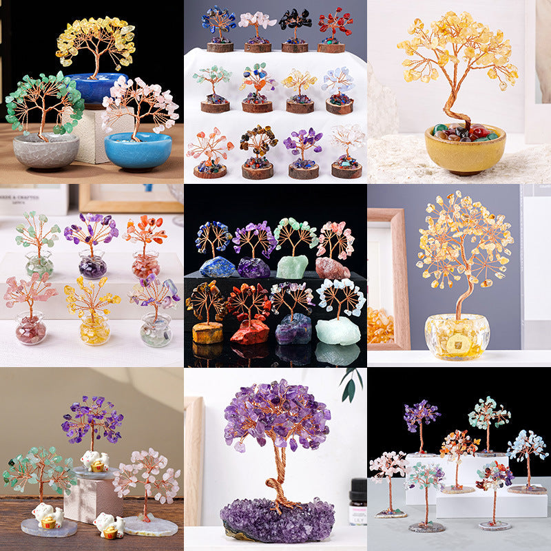🍀Best-1 FortuneX Tree🍀GiftoLuck 12pcs Of A Seven Chakras Crystal Fengshui Trees Set
