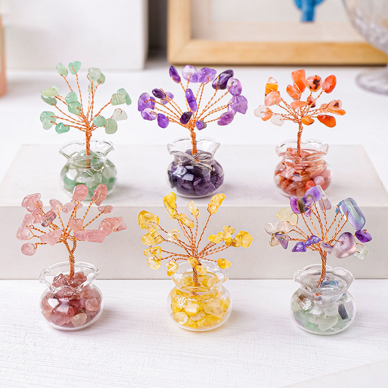 🍀Best-1 FortuneX Tree🍀GiftoLuck 12pcs Of A Seven Chakras Crystal Fengshui Trees Set