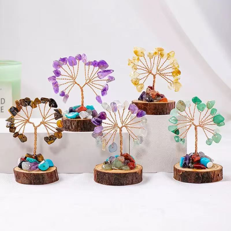 🍀Best-1 FortuneX Tree🍀GiftoLuck 12pcs Of A Seven Chakras Crystal Fengshui Trees Set