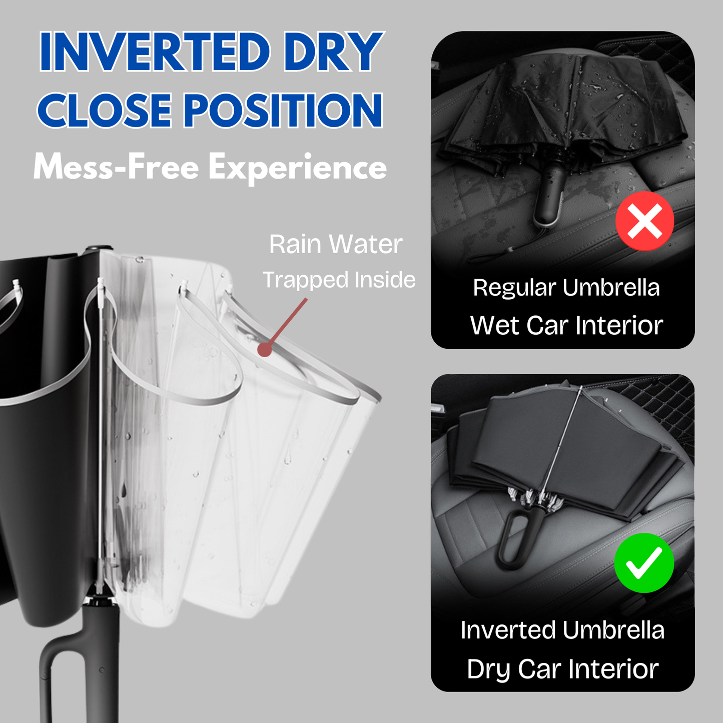 Modern Auto-Opening Umbrella 10-Rib Frame Hook Handle