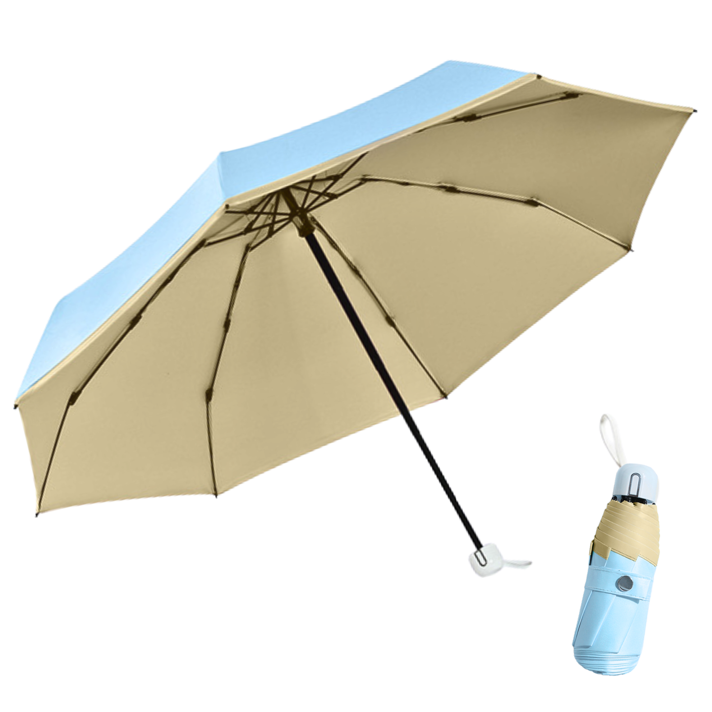 Pastel Pocket Mini Umbrella 8-Rib Frame UPF50+