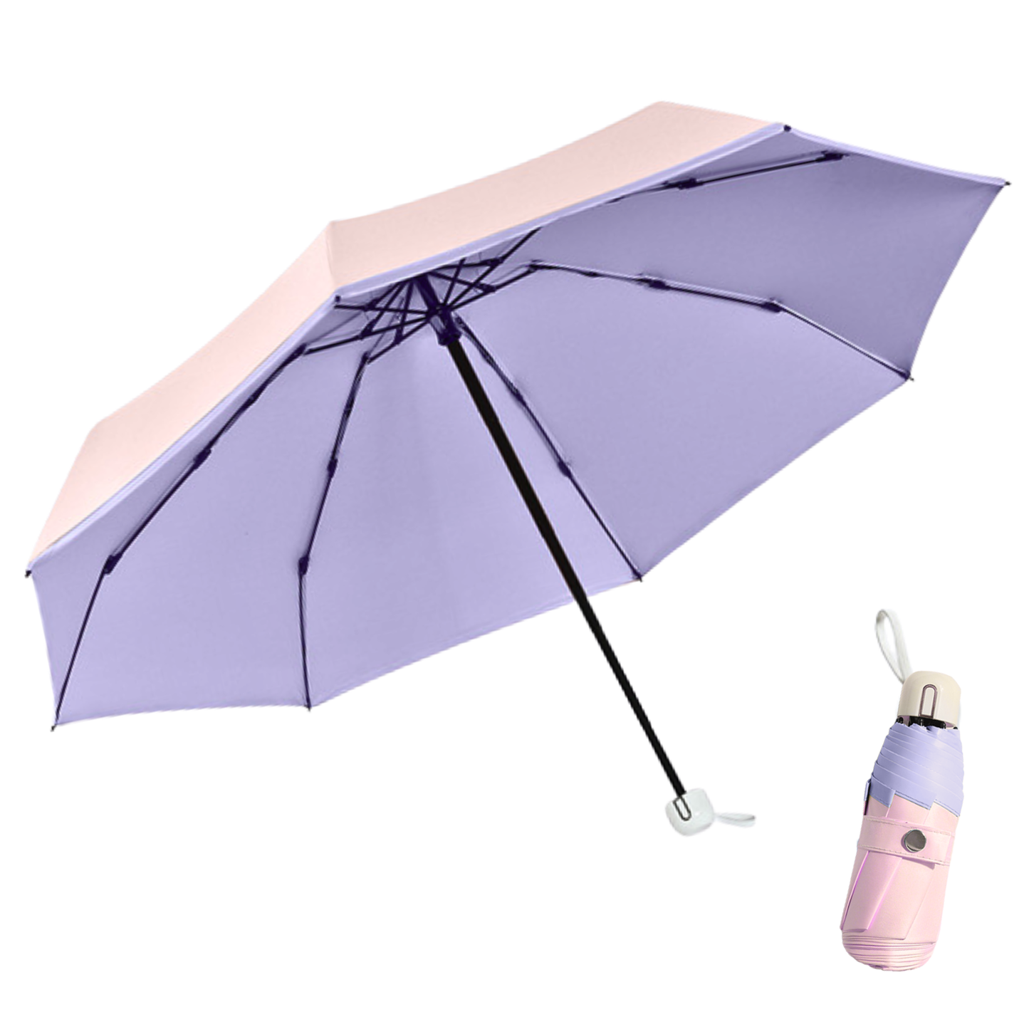 Pastel Pocket Mini Umbrella 8-Rib Frame UPF50+
